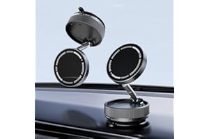 Gerbala Samochodowy uchwyt na telefon komórkowy z przyssawką, regulowany 360°, magnetyczny uchwyt na telefon, gładka powierzchnia