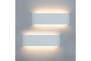 KICAAO 2pz Lampada Interno LED moderne Applique da Parete Illuminazione Bianco Caldo 3000K Luce Alluminio 28.5 12W per Casa Soggiorno Camera da Letto Scale