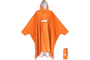 ANYOO Poncho Antipioggia Impermeabile con Maniche e Tasca, Leggero e Riutilizzabile, con Cappuccio ideale per Attività all'aperto, Campeggio, Escursionismo, Pesca, Taglia Unica