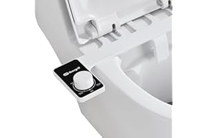 Ibergrif Toilette Japonaise non Électrique, Bidet Toilette WC Ultra Fin avec Double Buses Rétractables Autonettoyantes, Lave Fesses WC Pression d'Eau Réglable, Nettoyage Avant et Arrière