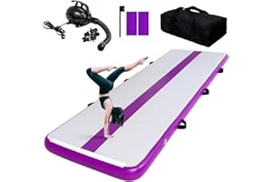 Tuxedo Sailor Colchoneta Gimnasia Artistica Hinchable 3M/4M 10cm Gruesa Air Track Gimnasia Esterilla de Hinchable con Bomba de Aire Eléctrica, para Casa/Gimnasio/Playa/Yoga