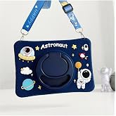 Covpor iPad 11. Nesil A16 11 in&ccedil; / 10. Nesil 10.9 in&ccedil; Uyumlu Standlı Askılı Karakterli Astronot &Ccedil;ocuk Kılıfı