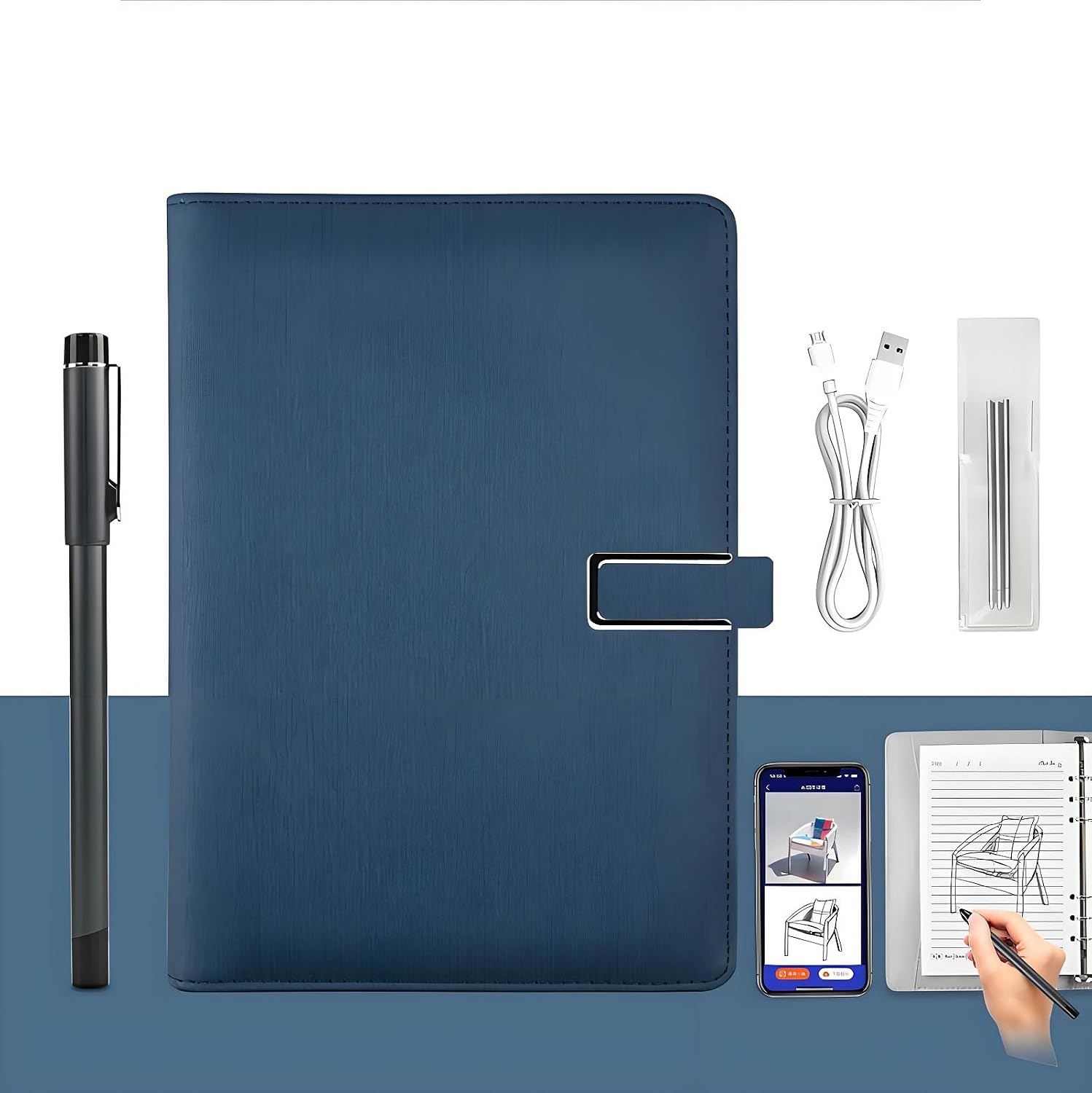 XNote - Ai-Powered Smart Writing Set, E-Ink Paper Tablet for Notes & Drawing, Real-Time Sync to App for Learning, Office, Business Meetings(Blue)