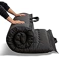 MAXYOYO Portable Foldable Futon Mattress, Hypoallergenic Fabric and Foam Mattress Pad with Handle and Zipper for Outdoor Indoor Camping Guest Car (Dark Gray, 135x190cm)