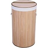 Deconox El Yapımı Hasır Katlanır &Ccedil;amaşır Sepeti Yuvarlak 60 Litre (35cm*35cm*61cm), Doğal Malzemeden &Uuml;retilmiş &Ccedil;amaşırlık (NA