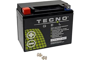 ‎WIRTH-FEDERN TECNO-GEL Motorrad-Batterie YTX12-BS, 12V Gel-Batterie 12Ah (DIN 51012), 151x87x130 mm