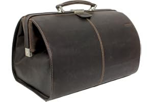 LEDERSHOP24 Greenland Nature Arztkoffer Doktorkoffer Arzttasche Doktortasche Hebammentasche Doc Case Koffer Natur/beige oder braun aus feinstem Leder - Geschenkset