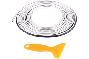 KEENSO Car Interior Decor Strip Line Interior Exterior Moulding Trim Strips line Stickers Retrofit Decorative Flexible Strip, 5M 16.4 FT DIY(Silver) decorations