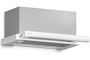 Klarstein Velaire Dunstabzugshaube 60cm, Unterbau, Ausziehbar, 896 m³/h Boost, Touch, Energieklasse A++, LED, Leise, Aluminium- & Aktivkohlefilter, Unterbauhaube Küche, Weiß