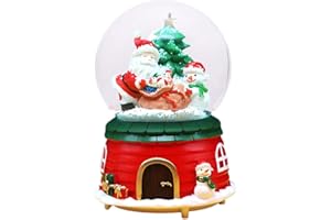 ‎LUCKXING LED Schneekugel Elektrischer Schneewirbel, Schneekugel Musikalische Nachtlicht Musikalische Schneekugel Spieluhr Desktop Ornament Farbwechsel Batteriebetriebene Beleuchtete Tischplatte Kristallkugel