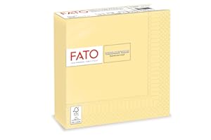 Fato - Tovaglioli di Carta Monouso, Ideali per Pranzi e Buffet Informali, Confezione da 50 tovaglioli, Formato 33x33, Piegati in 4, 2 veli, Colore Champagne, Carta 100% Pura Cellulosa, Certificata FSC