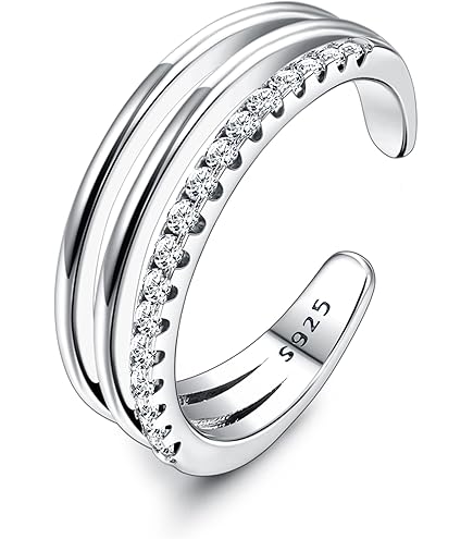 3 Anelli Piede Donna Regolabili - Ipoallergenici Con Zirconi, Colori Oro/argento/rosa