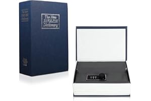 Coffre-fort de Dictionnaire avec Serrure à Combinaison, Coffre-fort de Rangement Secret Caché en Forme de Livre pour l'argent, Bijoux, Passeport