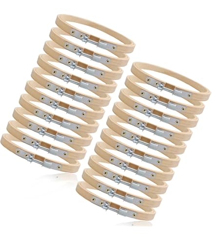 Prasacco 3 stuks borduurringen, 4/6/7 inch rond bamboe verstelbaar frame cirkel ring hoepels voor borduurwerk borduurwerk cirkel kruissteek hoepel ring voor borduurwerk en kruissteek benodigdheden
