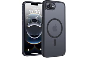 TOCOL 3 in 1 Cover Magnetica per iPhone 16e 6,1 Pollic, con 2 Vetro Temperato, Compatibile con MagSafe, Custodia Antiurto Traslucida Opaca, Nero