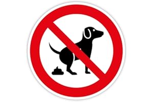 ISECUR Pegatinas de advertencia para perros prohibidas para perros I Pegatinas de prohibición no para perros inodoro I Resistente a la intemperie I Redondo, Ø 15 cm, blanco, negro, rojo, 1