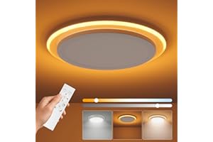 Aphyni Ø36cm 33W 3000K-6500K Lampara Techo Regulable, Plafon LED Techo con Mando a Distancia, Lampara LED Techo Modernos para Dormitorio Cocina Salon Baño Comedor Pasillo