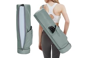 sportsnew Sac Tapis Yoga Femme Sac de Yoga à Pleine Fermeture Compartiment Humide Indépendant et Poche pour Bouteille d'eau Bandoulière Réglable