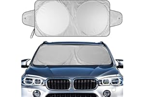 Big Hippo Car Windshield Sun Shade,Car Front Window Sunshades Foldable Car Sun Shade,Blocks UV Rays Sun Visor Protector,Keep Vehicle Cooler Sun Reflector,Universal Size for Car,SUV,Truck-160 x 90cm