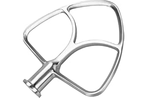 MMOBIEL Stainless Steel Flat Beater K45B for KitchenAid 4.5-5 Quart Tilt-Head Stand Mixers Artisan & Classic Series Paddle Attachment - Pastry Beater - Paddle Mixing Accessory - Dishwasher Safe