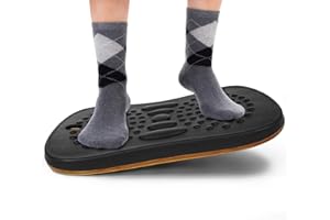 Yes4All Wobble Balance Board for Standing Desk/Anti-Fatigue Office Foam Pad - Standing Desk Mats, Rocker Board, Office Accessories, Wobble Board With Massage Ball