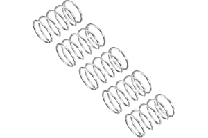 QUARKZMAN 5Stk Druckfeder Druckfedern 304 Edelstahl Feder Federn Zugfeder Zugfedern Spring 10mm AD 0.8mm Draht Größe 15mm Frei Länge Spiralfeder Spiralfedern Sprungfeder Stahlfeder Silber