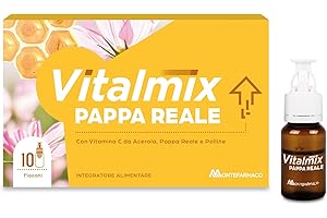 VITALMIX MONTEFARMACO Pappa Reale, Integratore Alimentare Tonico Energizzante e Rivitalizzante - Stanchezza Fisica e Sistema Immunitario - 10 Flaconcini, Senza Lattosio e Senza Glutine (Gusto Miele)