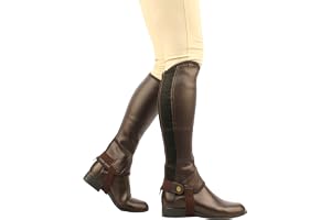 Saxon Equileather Half Chaps svart, brun. Vuxen- och barnstorlekar (svart junior