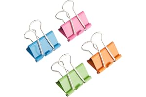 Rapesco FBC32COL Pinces à Double Clip 32 mm, Couleurs Assorties, Lot de 10