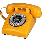 TelPal Corded Retro Phone, Landline Telephone with Old Fashion Rotary Dial Keypad, Decorative Classic 80s Antique Vintage Pho