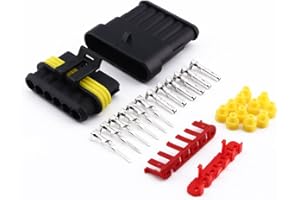 Keenso Connecteur de Fil électrique étanche à 6 Broches 1 5 mm Bornes thermorétractables Verrouillage Rapide pour Voiture Moto Camion Outil d'entretien Automobile-Connecteur Broches