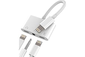 HOYULLI Adattatore Cuffie Per IPhone 14 (3 In 1) Lightning A 3.5mm Auricolari Jack Audio AUX Cavo Adapter Per Apple Caricatore Cavetto Ricarica Accessori Dongle Doppio Headphone SDoppiatore Per iPad 026-ip-L