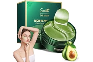 FRXVUC Augenpads, Eye Pads Gegen Augenringe, Anti Aging Augenmaske mit Hyaluronsäure, Avocado Essenz Eye Patch Hydrogel, Falten Entfernen, Tränensäcke, Puffiness, für Feuchtigkeitsspendend, 60pcs