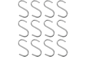 REQAG 12 Pezzi Ganci a S Cucina in Acciaio Inox Appesi Ganci Attaccapanni Forma di S Multifunzionale per Bagno Camera da Letto Ufficio Ganci per Utensili Cucina(5.5 * 4cm)