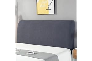 HAMON Kopfteil Schonbezug Protektor Kopfteilbezug Einfarbiges Design Bettkopfteil Hussen Bett Kopfteil Bezug Dehnbar Waschbar Abnehmbar Einfarbig für Schlafzimmer (Dunkelgrau, 180 cm)