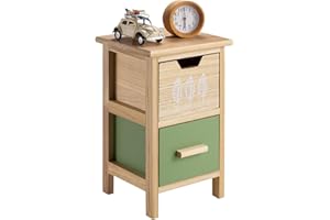 IDIMEX Kommode ESTA mit 2 Schubladen, kleine Beistellkommode für Kinderzimmer, Nachttisch Natur lackiert