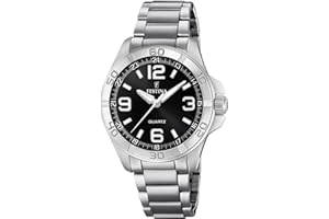 Festina Montre Homme en Acier Inoxydable 316L - Mouvement à Quartz - Montre Analogique pour Homme - Étanche 5 ATM - Argenté F20434 - Special Prices