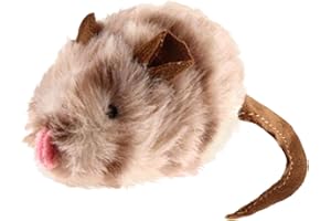 PETGEEK GiGwi Interactive Cat Feather Toy, Melody Chaser Chirpy Mouse Cat Plush Squeak Toy for Indoor Cats