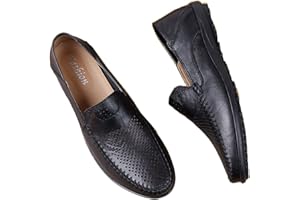 DSKK Mocassin Homme Cuir Chaussures en Cuir Plates Confortables et Respirantes Creuses Loafers Homme