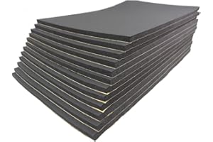 ZESLIV Dämmmatte 12 Blatt 50x30cm (7mm) Selbstklebend Dämpfung Isolierung Schalldämmung Dämmschaummatte für KFZ Auto PKW