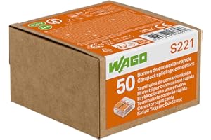 Wago Boîte de 50 Bornes de Connexion 3 Entrées S221 – Installation Facile et Sécurisée pour Tous Vos Projets Électriques