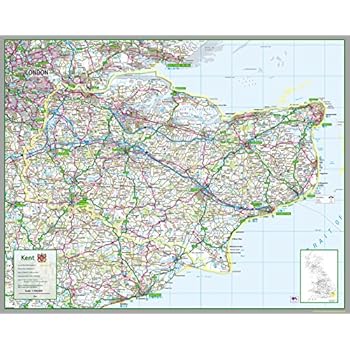 Kent and East Sussex Postcode Sector Map 5 - Laminated Wall Map: Amazon ...