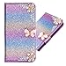 Produktbild Modisch BookStyle für Samsung A7 2018,Bling Glitzer Loves Diamant Slim Ledertasche Hülle Schutzhülle Scratch Bumper Flip Folio Wallet Stand Card Slots Pocket Magnetverschluss Leder Etui