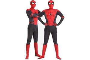 Leezeshaw Disfraz de Spiderman Miles Morales superhéroe para niño, Spiderman Miles Morales negro disfraz de Halloween para adultos y niños