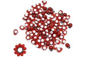 YSTrillion Coccinelle en Bois,100 Pièces Mini Bois Coccinelle,Coccinelle en Bois Auto-adhésive pour Artisanat Décoration Scrapbooking DIY 9 * 12mm