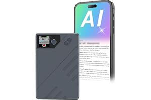 Powate AI Voice Recorder, 64 GB Recorder Supports 112 Languages Transcribe Summarise and Mind-Map with AI Technology, One-Touch Recording, Noise Reduction, for Meetings, Learning, Calls,Grey