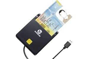 Zoweetek ID Card Reader USB Smart Card Reader for Portuguese, Spainish, Belgian, German and more, Compatible with Windows and Linux