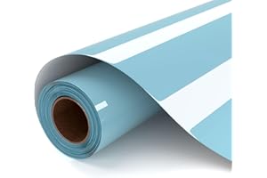 UIOK Vinilo Textil Termoadhesivo, Azul Claro Vinilo Textil 30.5x182cm HTV Vinilo de Transferencia de Calo para Cricut, Azul Claro Vinilo Termoadhesivo Textil para DIY Camisetas y Más Telas