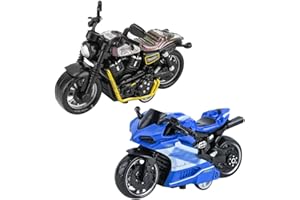 SHDIEHJFMLDH 2 Stück Legierung Motorrad Spielzeug,Pull Bac Fahrzeug Spielzeug,Spielzeugautos Set,Motorrad Modell für Freunde und Kinder,für Lernspiel, Geburtstagsparty-Geschenk（lila und blau）