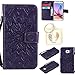 Produktbild für Samsung Galaxy S6 Geprägte Muster Handy PU Leder Silikon Schutzhülle Handy case Book Style Portemonnaie Design für Samsung Galaxy S6 + Schlüsselanhänger/*19 (7)